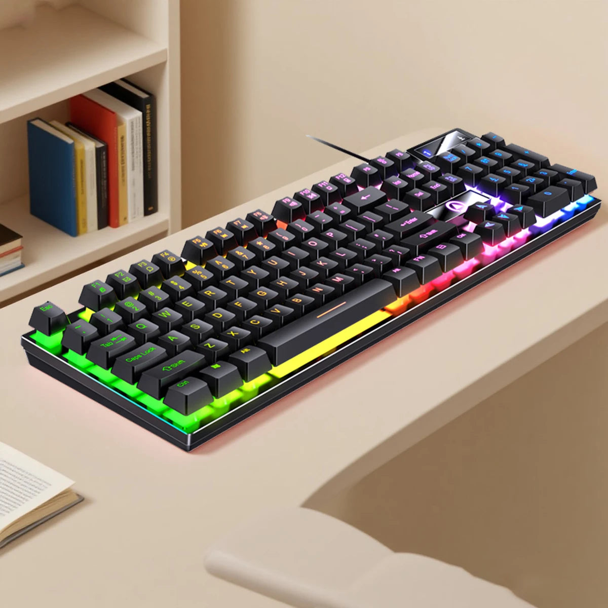 YINDIAO K500 Wired  Keyboard Gaming  Laptop Desktops PC Computer Office Accessories Low Profile Gamer Keyboards With Numpad