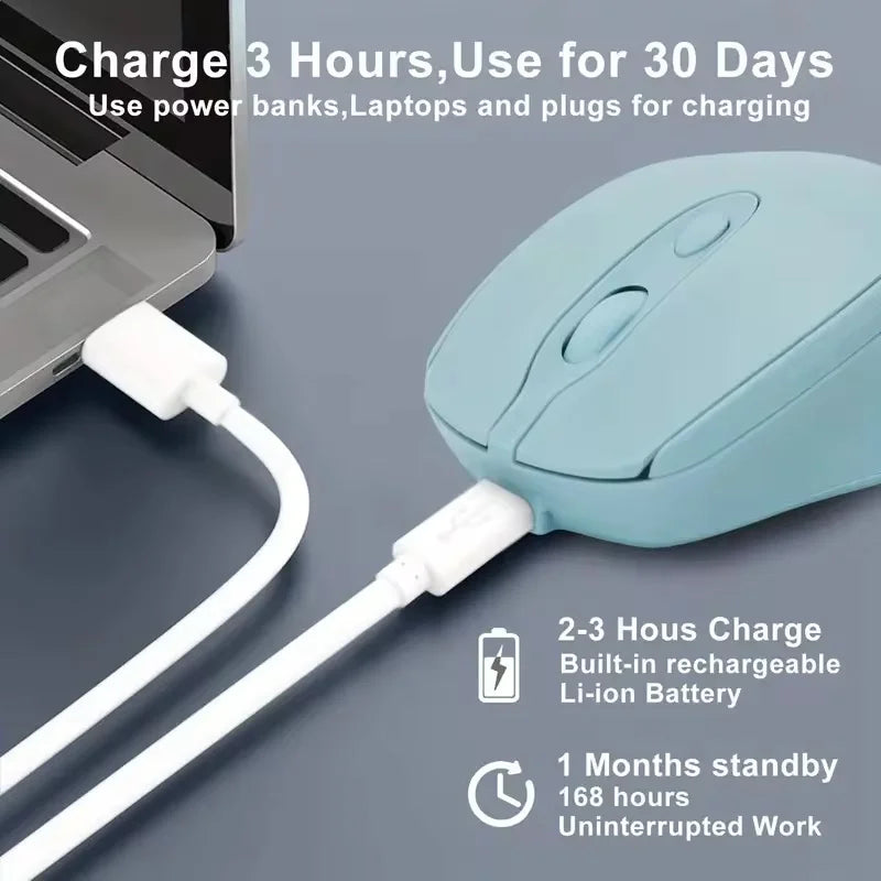 Wireless Computer Mouse Rechargeable 2.4G Bluetooth-Compatible Wireless Mouse USB Silent Gamer Mice For PC Laptop Macbook Tablet