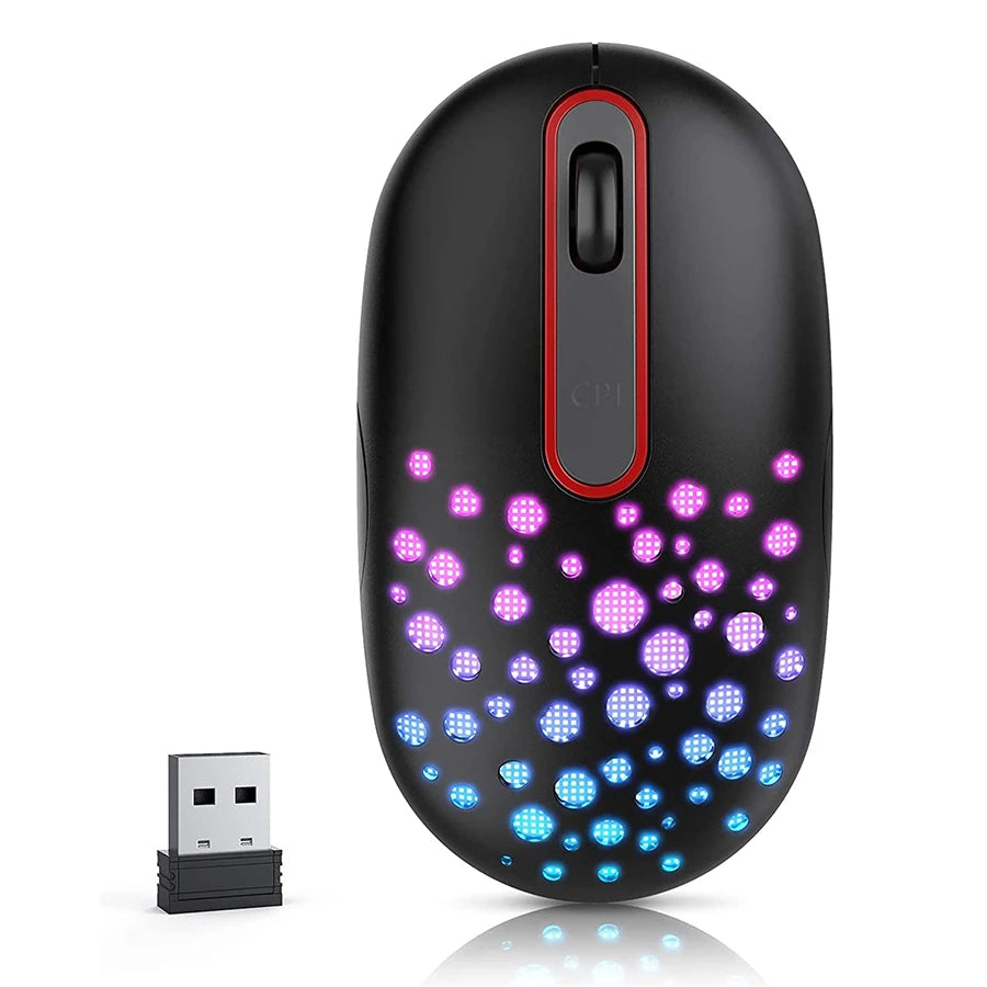 Rechargeable Wireless Mouse 7 Colors LED Backlit Mouse Protable...